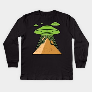 Ancient Alien Theory Novelty Shirt - UFO Conspiracy Kids Long Sleeve T-Shirt